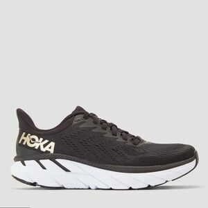 Hoka Black and Gold Sneakers